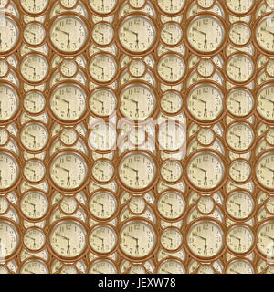 Seamless Pattern Design Horloges Vintage Banque D'Images