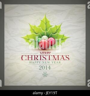 Message d'accueil, l'ornement, illustration, noël, retro, vecteur, feuille de papier, Illustration de Vecteur