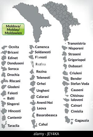 Site de Moldova avec bordures en gris Illustration de Vecteur