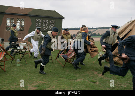 Bataille d'Angleterre scramble re-enactment Ops3945 avec quelques periodise photoediting appliquée à toute caractéristiques modernes Banque D'Images