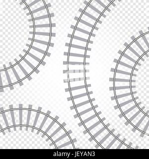 Railroad track rail illustration vectorielle. La gare de chemin de fer isolée. Chemin sinueux road Illustration de Vecteur