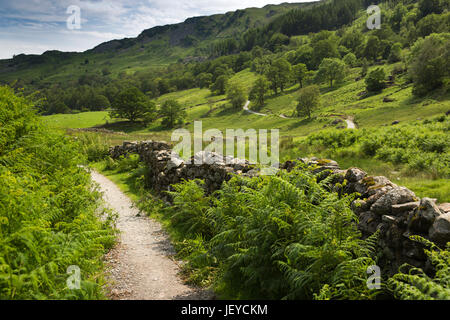 UK, Cumbria, Grasmere Cumbria, chemin de façon chêne Howe à Chapelle Stile Banque D'Images