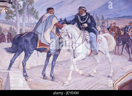 Rencontre entre Giuseppe Garibaldi et Victor-Emmanuel II, ou réunion teano, Octobre 26, 1860 Banque D'Images