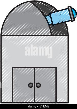 Observatoire astronomique icône isolé Illustration de Vecteur