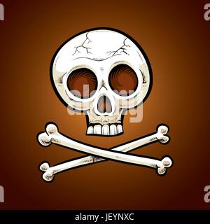 Caricature tête de mort. Illustration de Vecteur