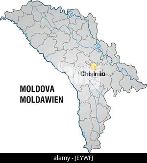 Site de Moldova avec bordures en gris Illustration de Vecteur