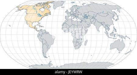 Carte, plan général, amérique, monde, planète, terre, monde, frontières, atlas, la carte Illustration de Vecteur