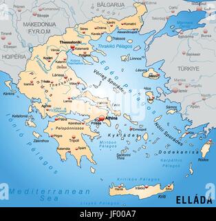 La Grèce, frontière, frontières, synopsis, carte, atlas, carte du monde, carte, Illustration de Vecteur