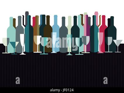 Signe, signal, cafe, restaurant, bar, taverne, verre, calice, gobelet, verre, Illustration de Vecteur