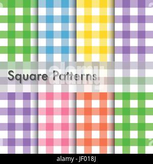 Bleu, Violet, carrés, motif, vecteur, jaune, rose, bleu, l'art, de la culture, Illustration de Vecteur