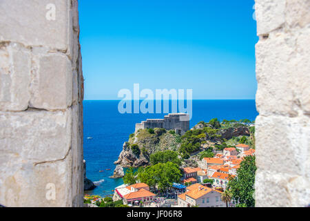 À l'intérieur des murs de la vieille ville de Dubrovnik, Croatie Banque D'Images