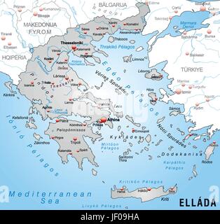 Carte de la Grèce comme un aperçu du site en gris Illustration de Vecteur