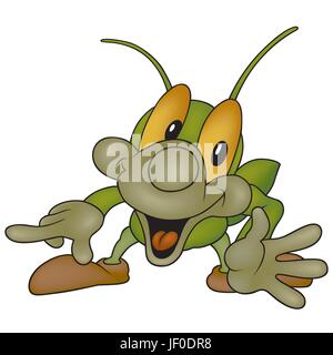 Insecte, beetle, bug, ravi, ambition, enthousiaste, joyeux, radieux de Illustration de Vecteur