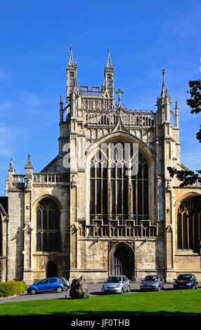 Cathédrale de l'église de Saint Pierre et de la Sainte et indivisible Trinité, Gloucester, Gloucestershire, Angleterre, Royaume-Uni, Europe de l'Ouest. Banque D'Images