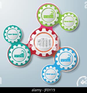 Objet, connecté, roue, moderne, modernité, l'industrie, l'approvisionnement, de communication, Illustration de Vecteur