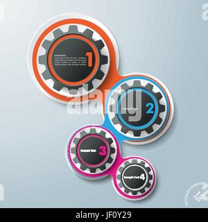 Objet, connecté, de l'espace, roue, moderne, modernité, l'industrie, roues, noir, Illustration de Vecteur