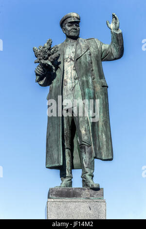 Le maréchal Ivan Koniev, commandant militaire soviétique, monument à Dejvice, district de Prague, République Tchèque, Europe Banque D'Images