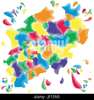 Les taches et traces de Rhénanie du Nord-Westphalie Illustration de Vecteur