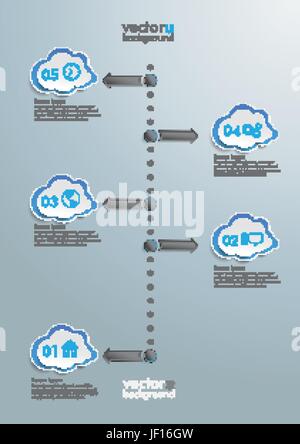 Succès, succès, objet, connecté, de l'espace, moderne, modernité, cinq, Illustration de Vecteur