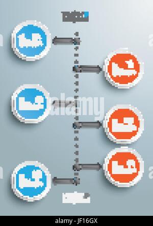 Succès, succès, objet, connecté, de l'espace, moderne, modernité, cinq, date, Illustration de Vecteur