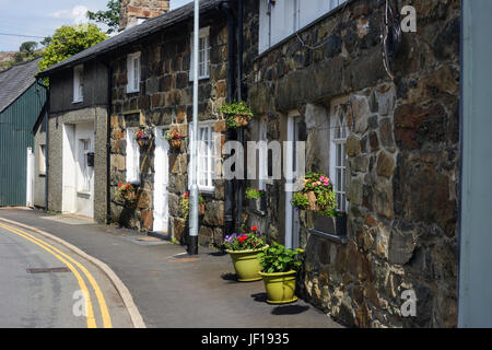 Un petit village de Beddgelert, niché dans le magnifique paysage sauvage de Snowdonia, qui est très populaire auprès des touristes et des militants de plein air. Banque D'Images