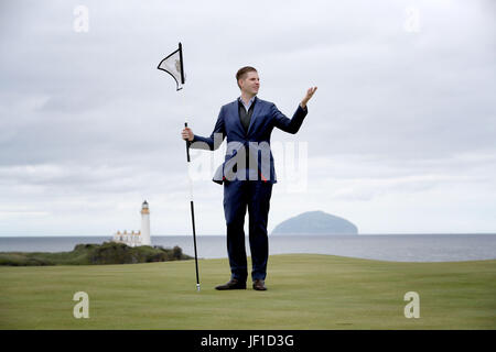 Eric Trump, fils du président américain Donald Trump, lors de l'ouverture du nouveau terrain de golf à Trump Turnberry dans l'Ayrshire. Banque D'Images