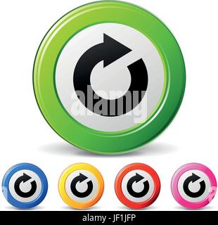 Actualiser, cercle, bouton, icône, vecteur, flèche, recharger, internet, www, Illustration de Vecteur