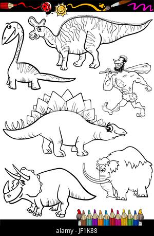 Illustration, dessin animé, dinosaure, préhistorique, l'éducation, la bande dessinée, l'animal, Illustration de Vecteur