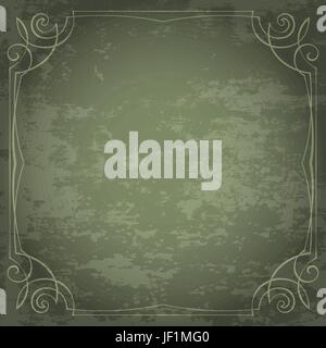 Art, meubles anciens, élégance, vintage, décoration, illustration, carré, orné, carte, Illustration de Vecteur