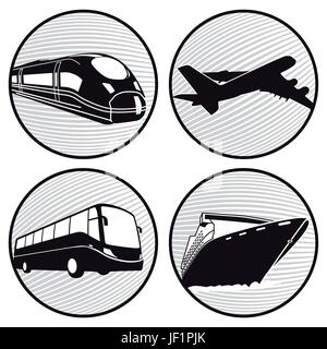 Chemin de fer, locomotive, train, moteur, matériel roulant, véhicule, moyens de déplacement, Illustration de Vecteur