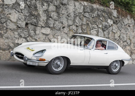 Le Tyrol du Sud Rallye 2016 Jaguar E-Type white Banque D'Images