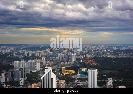 Vue de dessus de Kuala Lumpur, Malaisie Banque D'Images