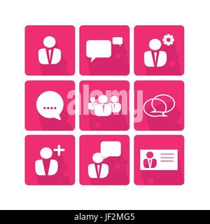 Définir, icônes, éléments, parler, parler, parle, parle, parle, parle, chat, Illustration de Vecteur