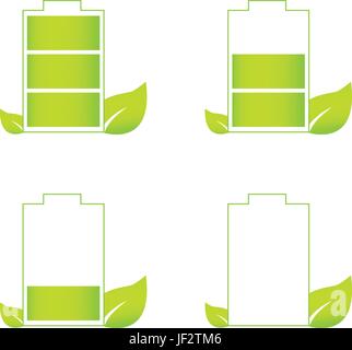 Eco, l'énergie, l'alimentation, de l'électricité, l'énergie électrique, batterie, set, icônes, frais, Illustration de Vecteur
