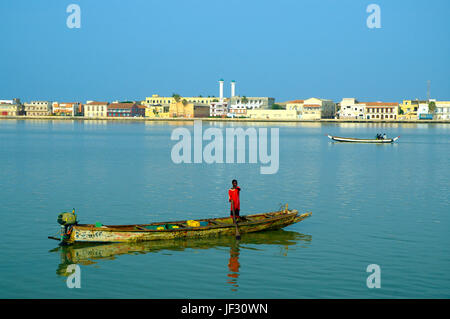 Le fleuve Sénégal de Saint Louis, Site du patrimoine mondial de l'UNESCO. Sénégal Banque D'Images