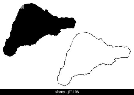 Carte de l'île de Rapa Nui, illustration vectorielle scribble croquis l'île de Pâques Illustration de Vecteur