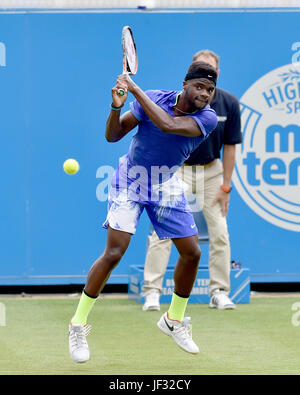 Frances Tiafoe de USA en action au tournoi de tennis International Aegon à Eastbourne Devonshire Park , Sussex Eastbourne UK . 28 juin 2017 Photo prise par Simon Dack Banque D'Images