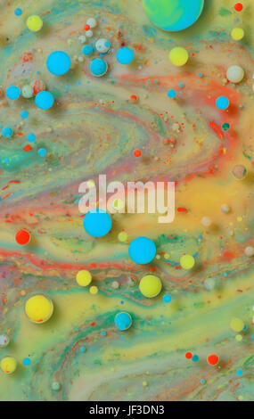 Couleurs Macro créé par l'huile et peinture Banque D'Images
