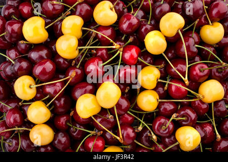 Cerise rouge jaune texture mix Banque D'Images