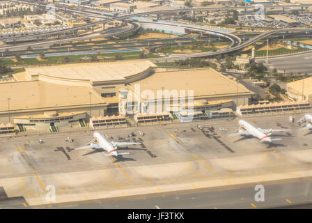 Vue aérienne de l'aéroport de Dubaï, vae Banque D'Images