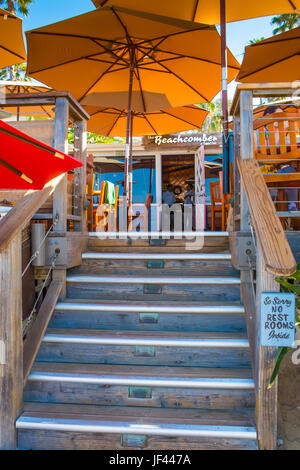 L'entrée de plage au restaurant Beachcomber à Crystal Cove State Park California USA Banque D'Images