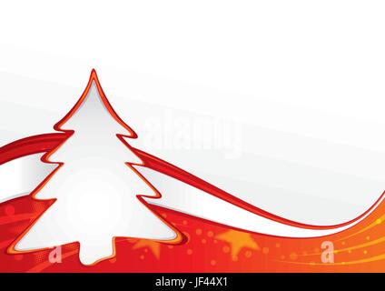Arbre, poster, noël, étoile, toile de fond, d'arrière-plan rouge, noël, x-mas, conception, Illustration de Vecteur