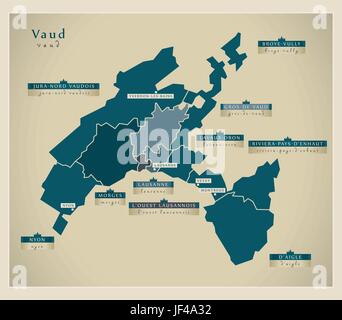 Carte moderne - vaud ch Illustration de Vecteur