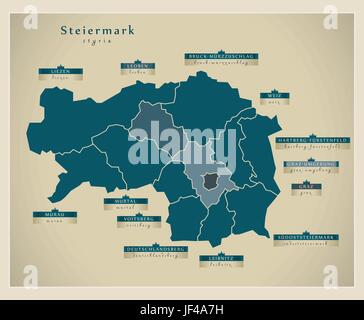 Carte moderne - steiermark à Illustration de Vecteur