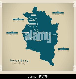La modernité, moderne, autrichiens, europe, état, région, vecteur, canton, atlas, la carte Illustration de Vecteur