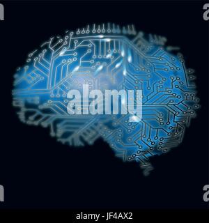 Carte à circuits imprimés, les vertébrés, le cerveau, le système nerveux central, d'ordinateurs, Illustration de Vecteur