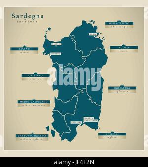 Carte moderne - sardegna il Illustration de Vecteur