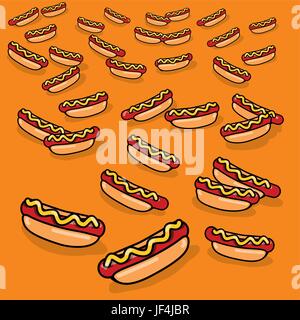 beaucoup de hot dogs Illustration de Vecteur