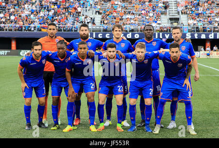 Miami, Floride, USA. 28 Juin, 2017. Le Miami FC avant qu'une équipe d'ouverture Lamar Hunt US Open Cup, tour de jeu 16, entre l'Atlanta United FC vs Miami FC à la Riccardo Silva Stadium de Miami. Mario Houben/CSM/Alamy Live News Banque D'Images