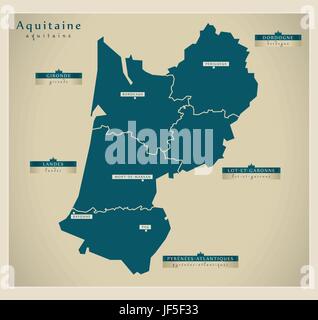 Graphique, moderne, modernité, France, carte, région, vecteur, ministère, atlas, Illustration de Vecteur